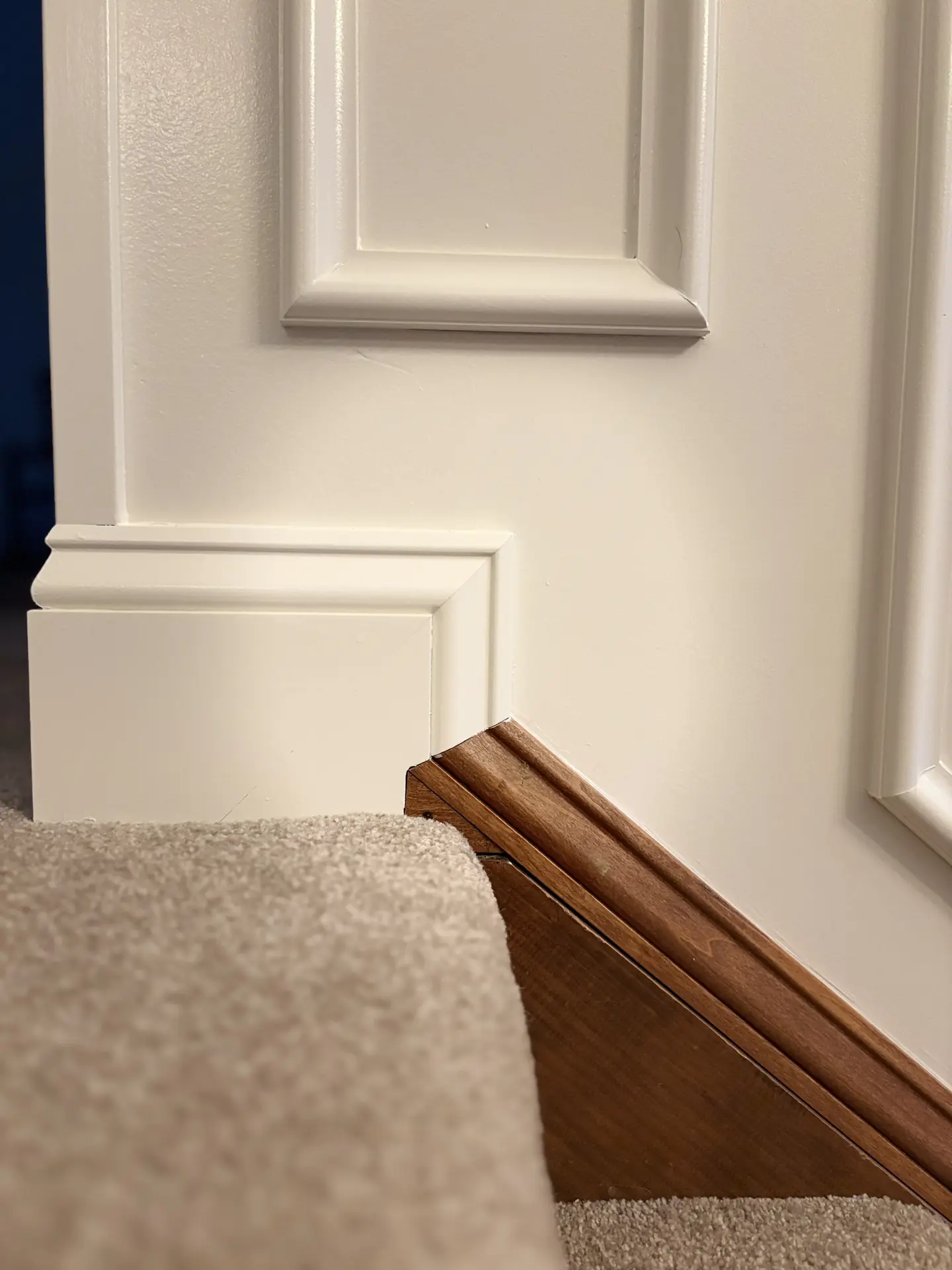 Wainscoting detail at stair nosing